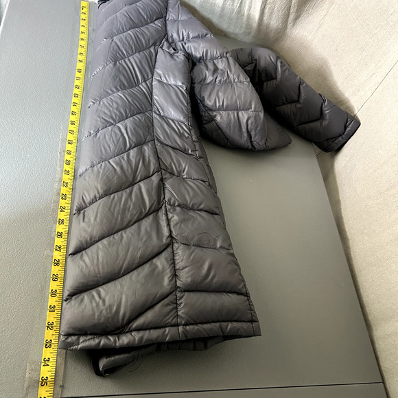 Calvin Klein Womens Down Packable Puffer Coat Size M Gray Quilted Long Jacket - Picture 11 of 12
